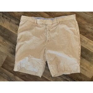 Ralph Lauren Polo Men's Size 38 Beige/Off White Striped Seersucker Chino Shorts